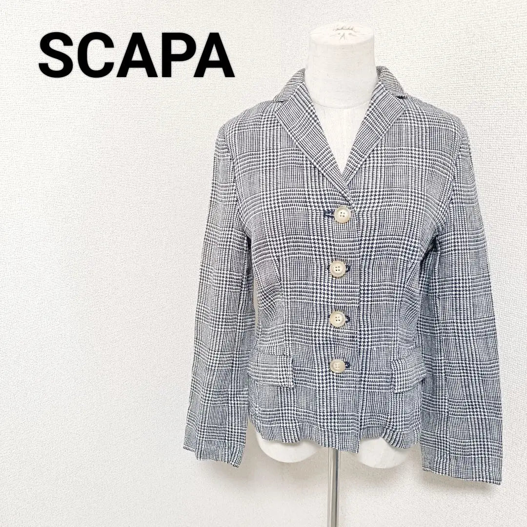 Scapa Single Tailored Jacket Outerwear Glen Check Pattern Linen 38