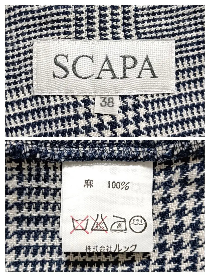 Scapa Single Tailored Jacket Outerwear Glen Check Pattern Linen 38