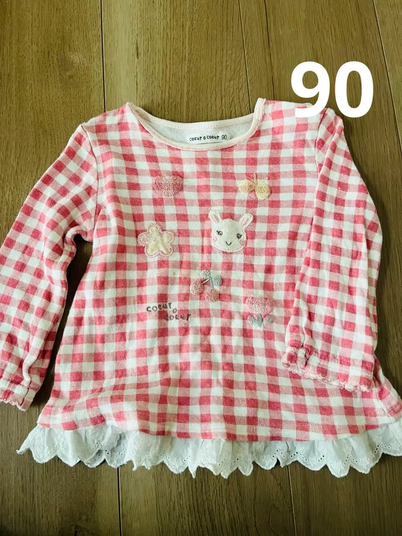 [coeur a coeur] Camisa manga larga 90 cuadros rosa