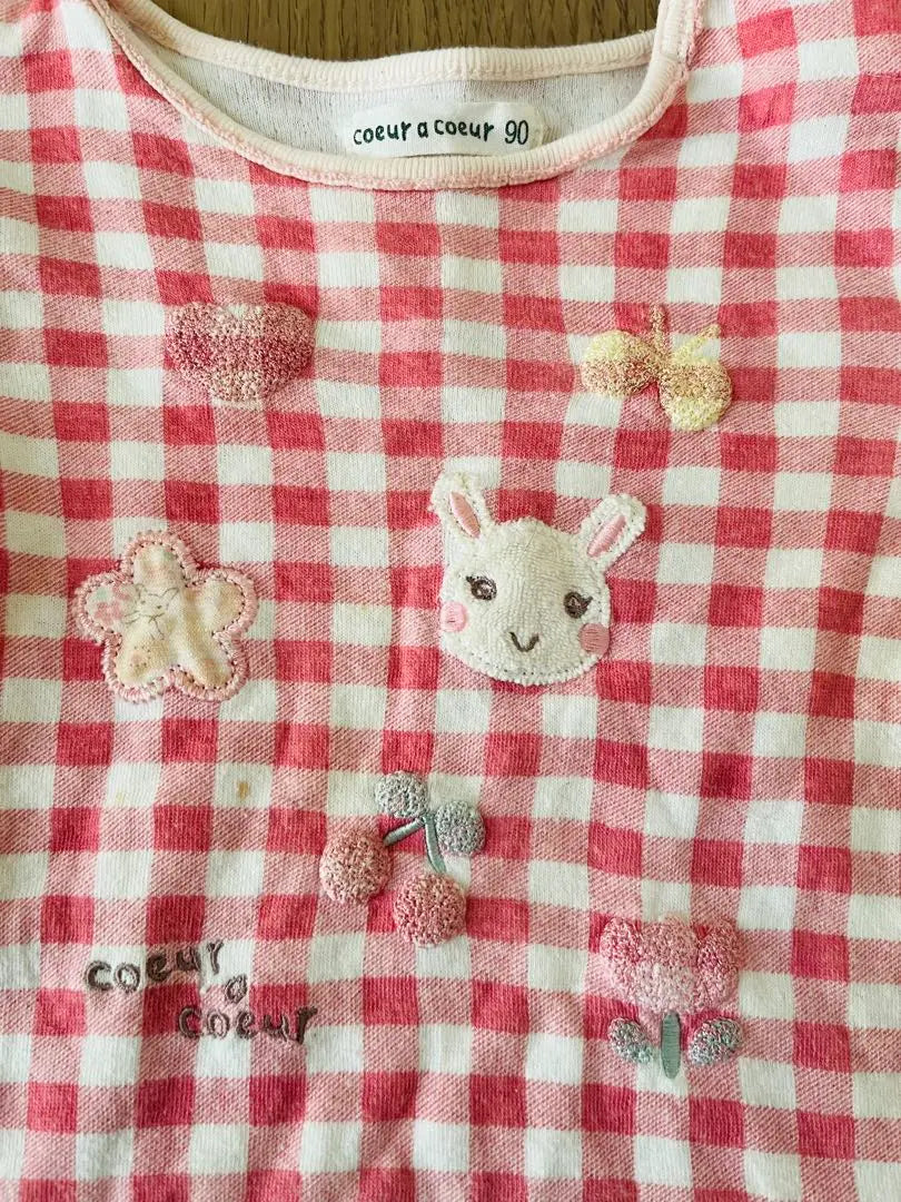 [coeur a coeur] Camisa manga larga 90 cuadros rosa