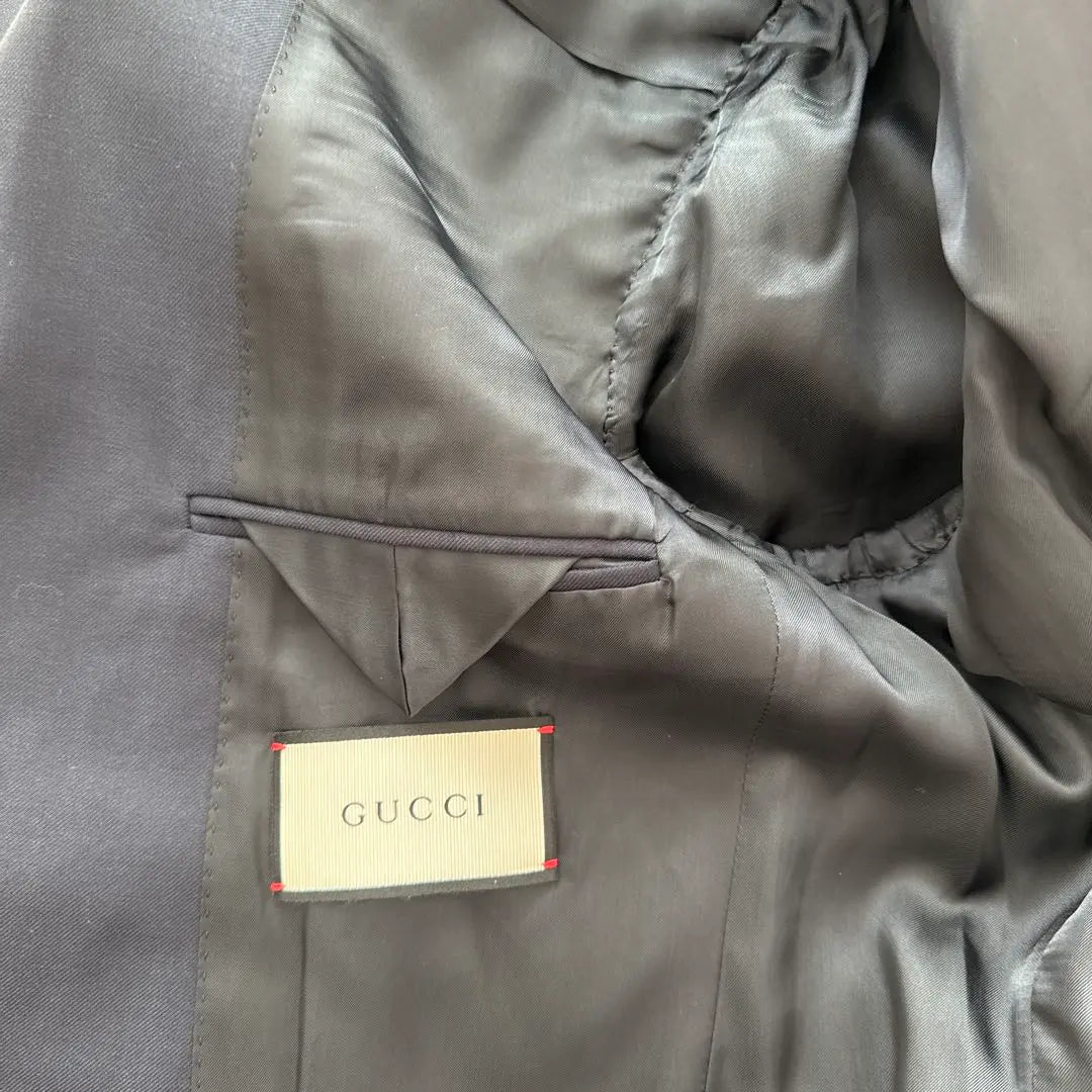 [Wear once] GUCCI dark blue navy suit navy autumn/winter Italian purchase