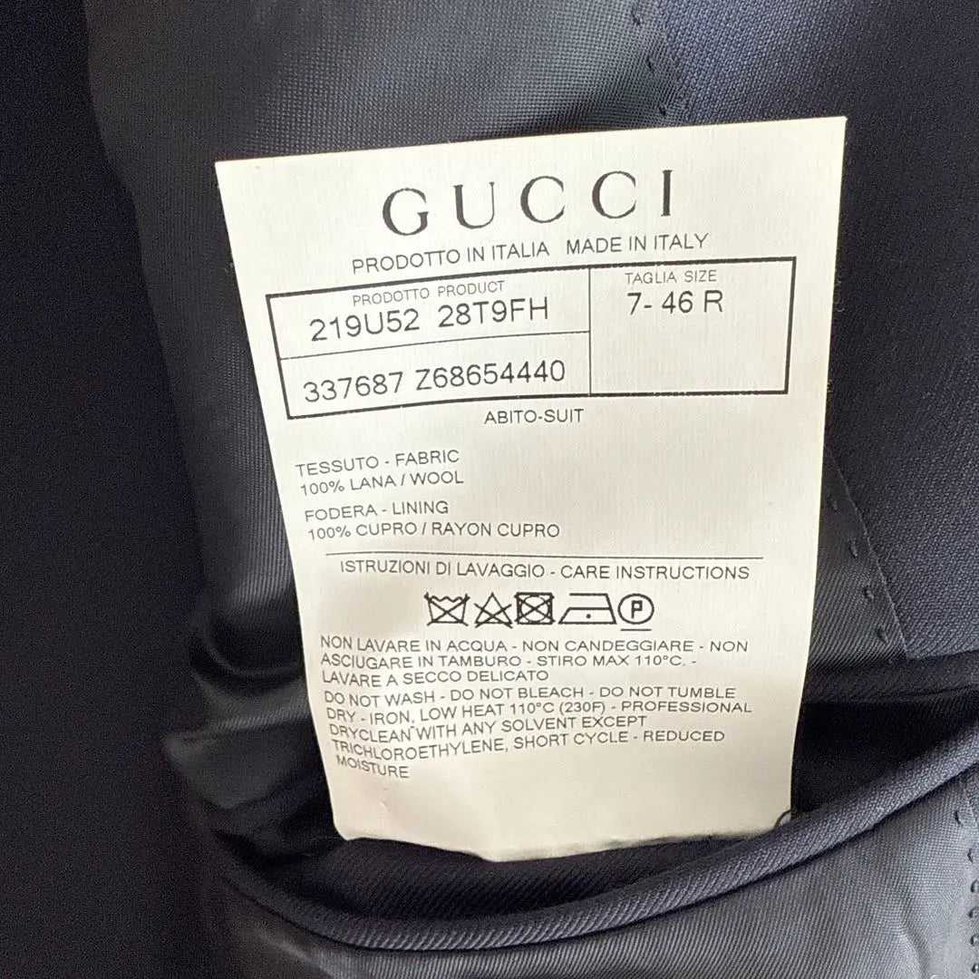 [Wear once] GUCCI dark blue navy suit navy autumn/winter Italian purchase