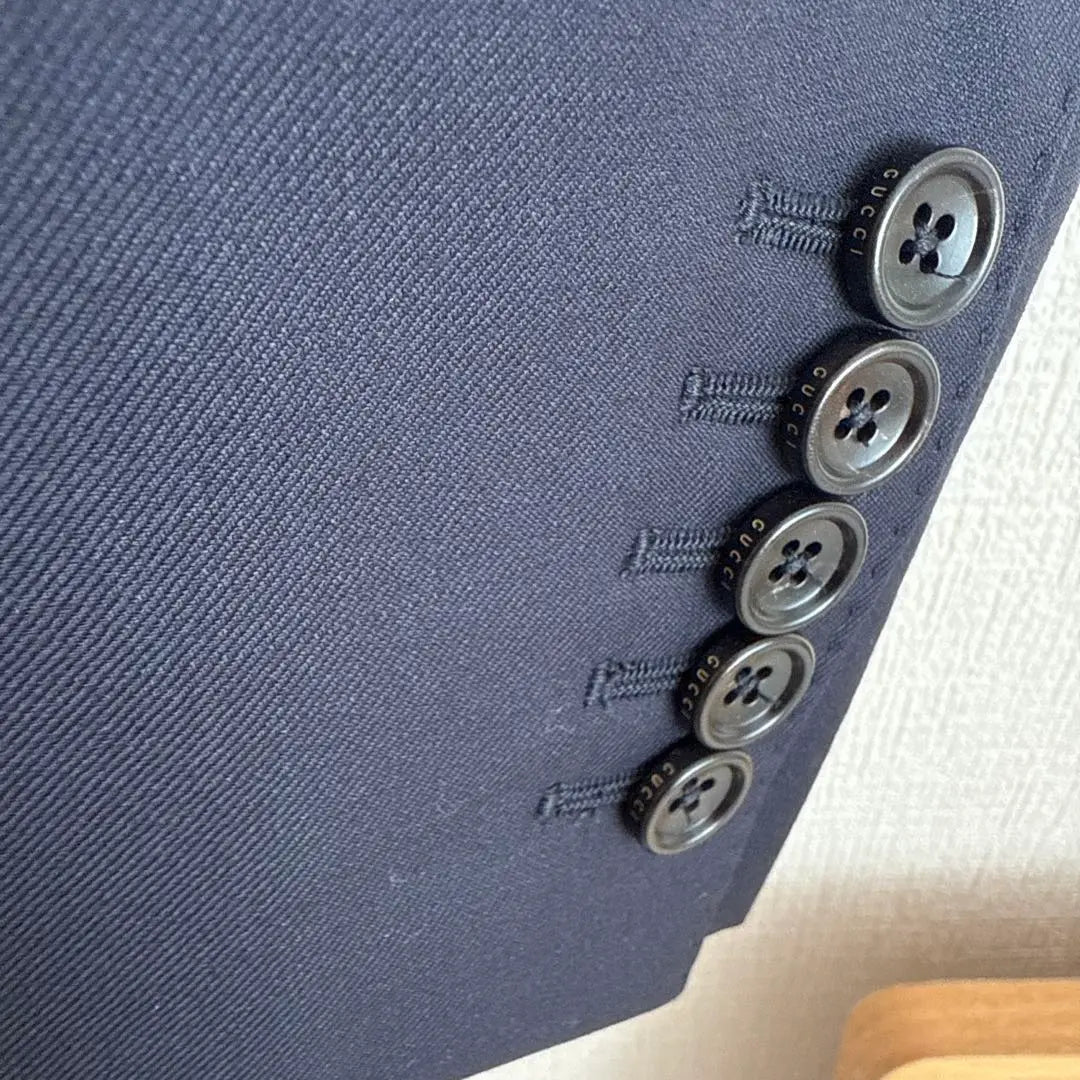 [Wear once] GUCCI dark blue navy suit navy autumn/winter Italian purchase