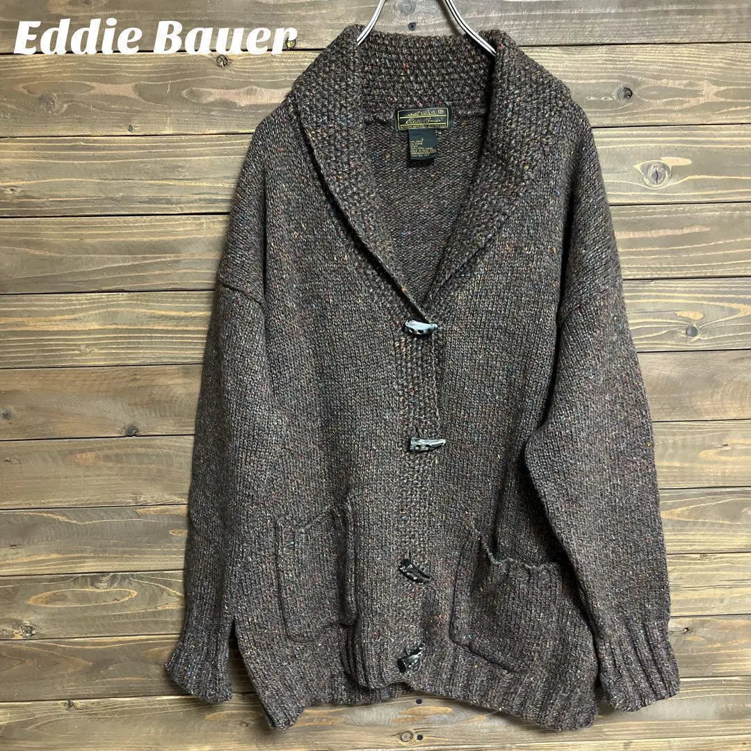 ♦︎ [Eddie Bauer] Ropa vintage, etiqueta negra, tejido, suéter cowichan, L