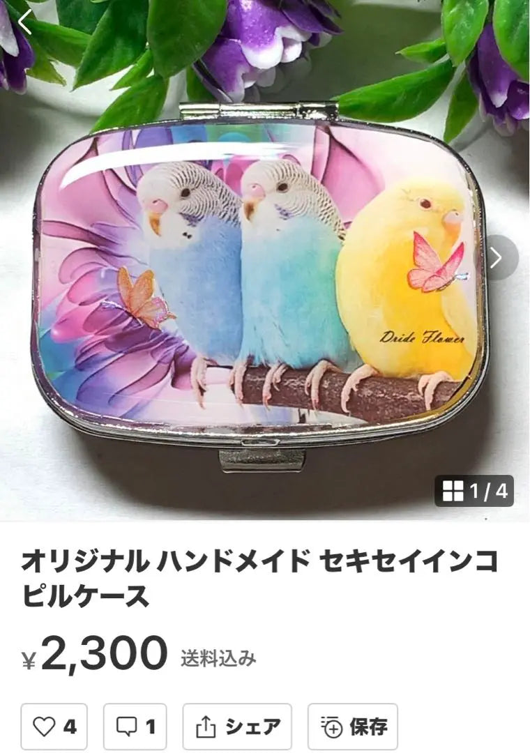 ⚠️Relisting⚠️Handmade resin budgie pill case