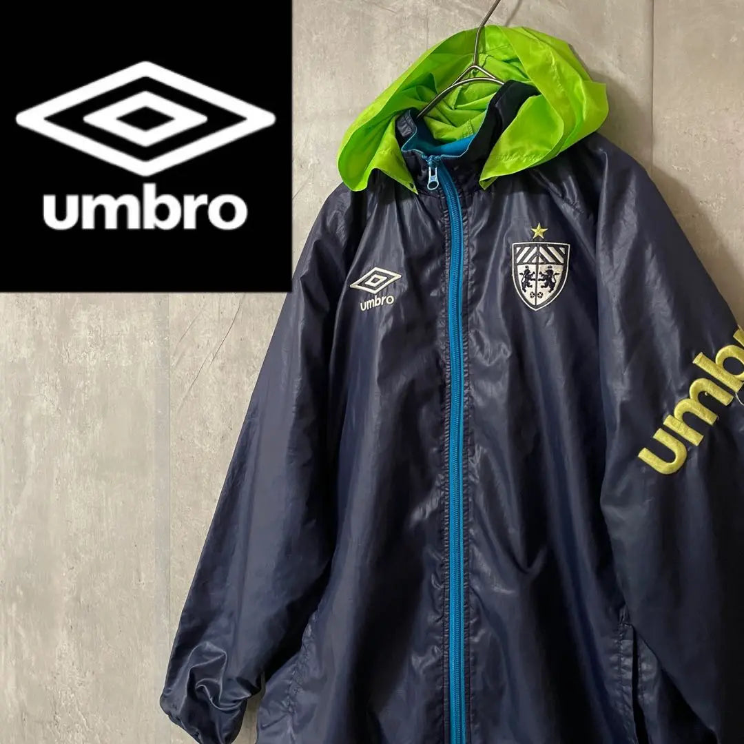 umbro nylon jacket mountain parka convenience store navy yellow green embroidery