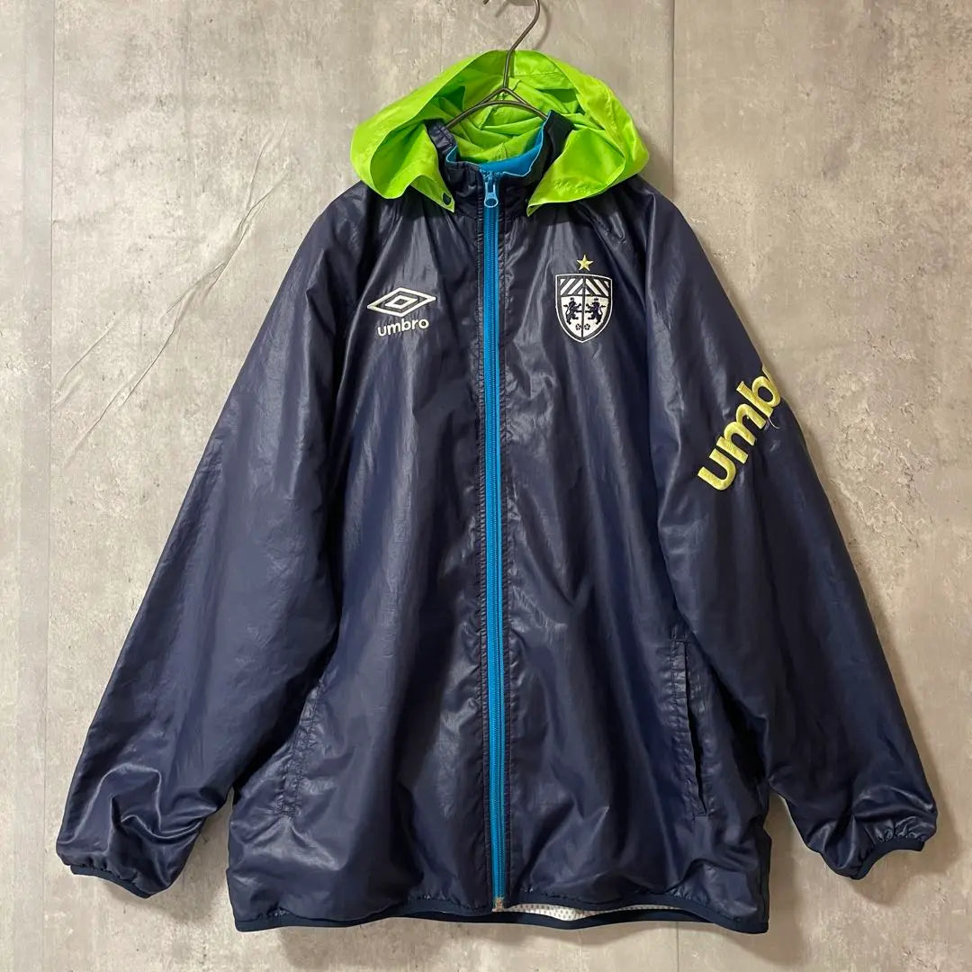 umbro nylon jacket mountain parka convenience store navy yellow green embroidery