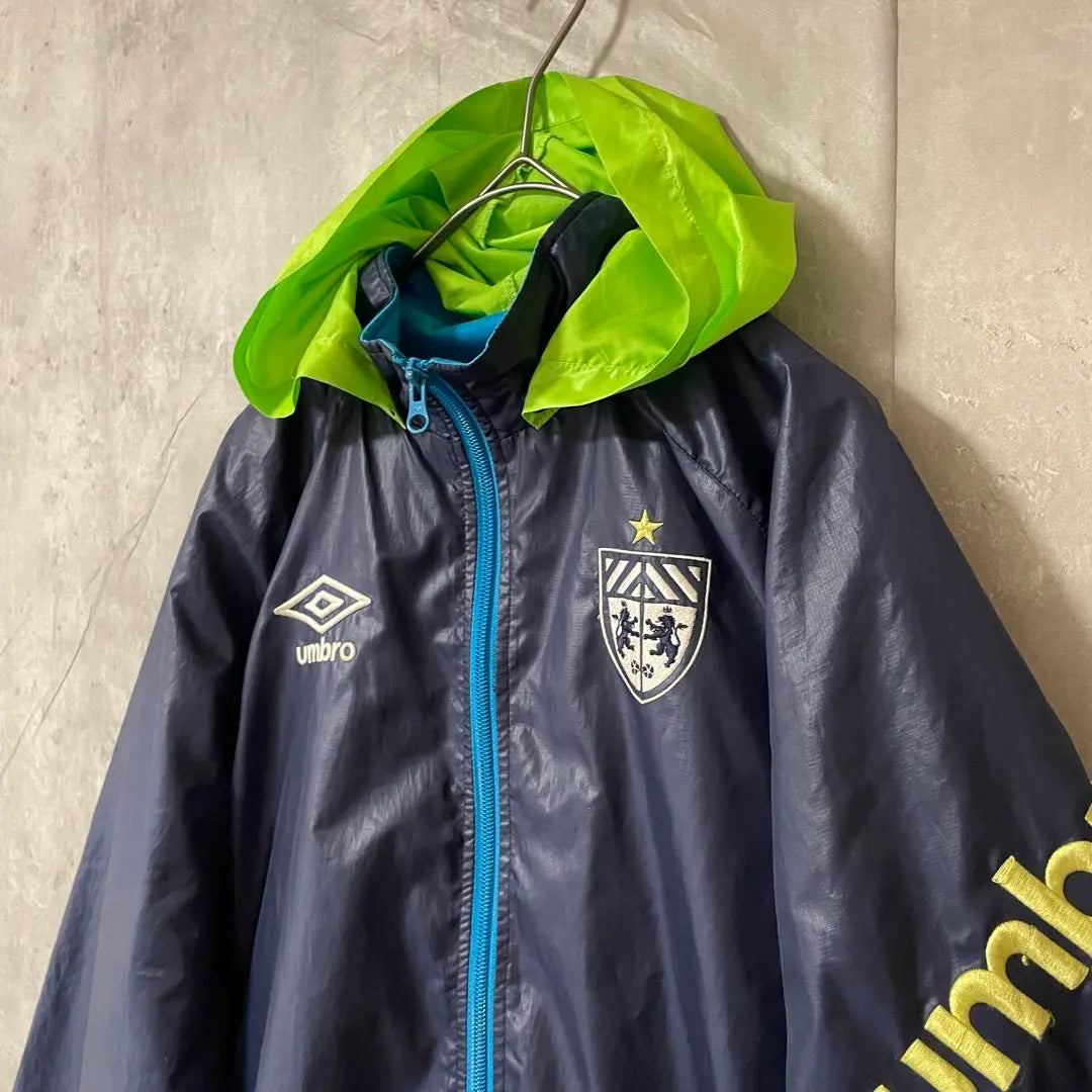 umbro nylon jacket mountain parka convenience store navy yellow green embroidery