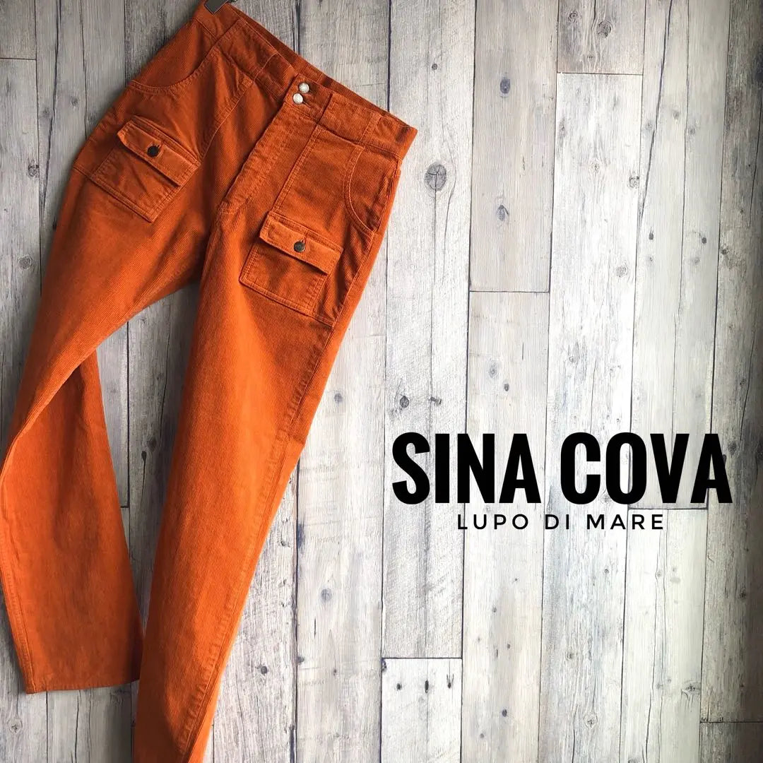 SINA COVA Corduroy Work Pants Orange Stretch