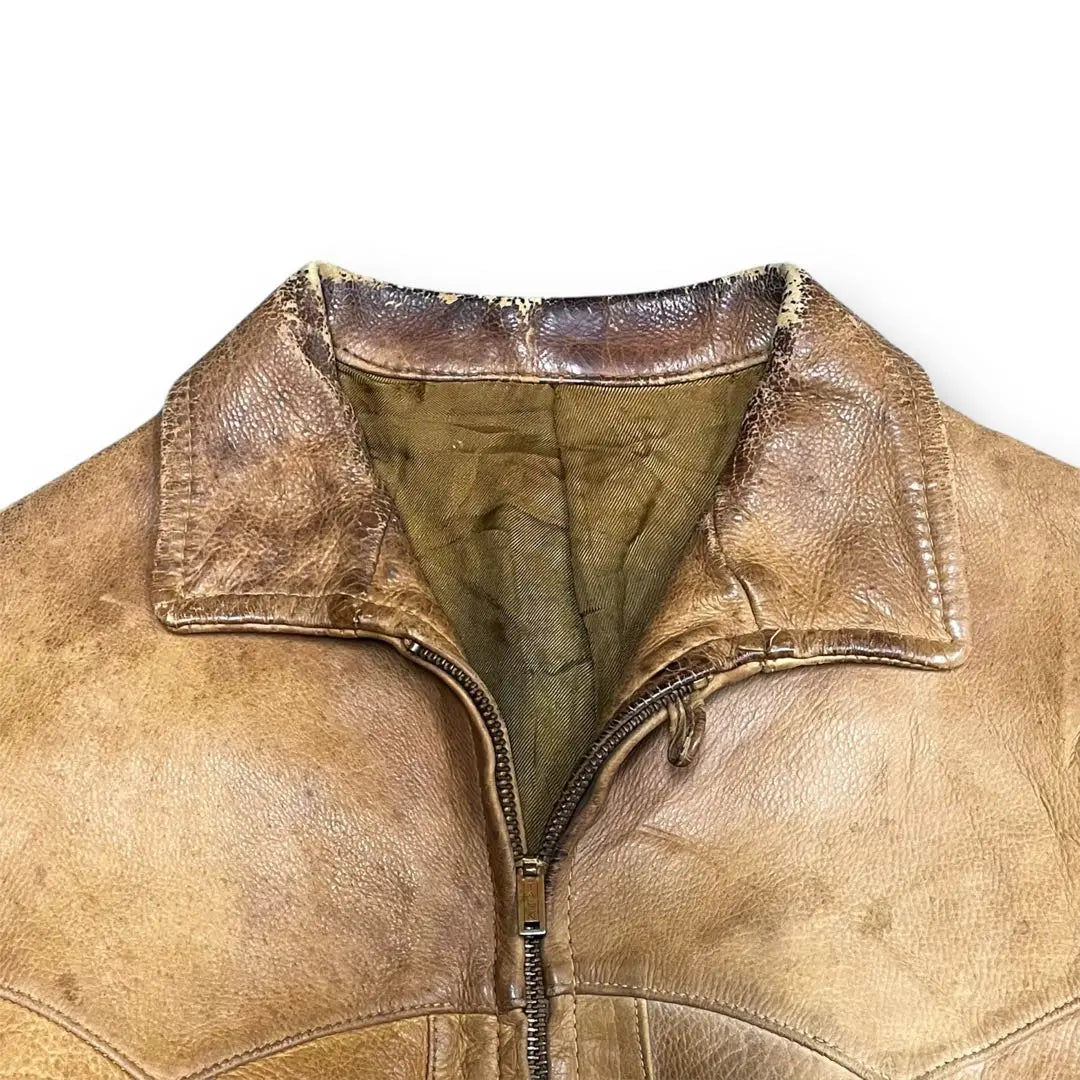 1930's Deerskin Leather Sports Jacket TALON Eyelet