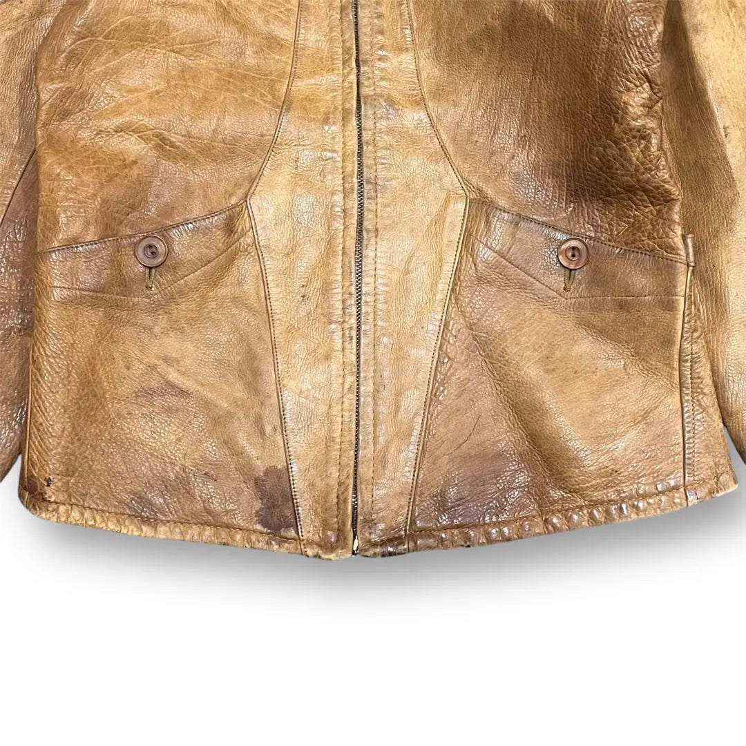 1930's Deerskin Leather Sports Jacket TALON Eyelet