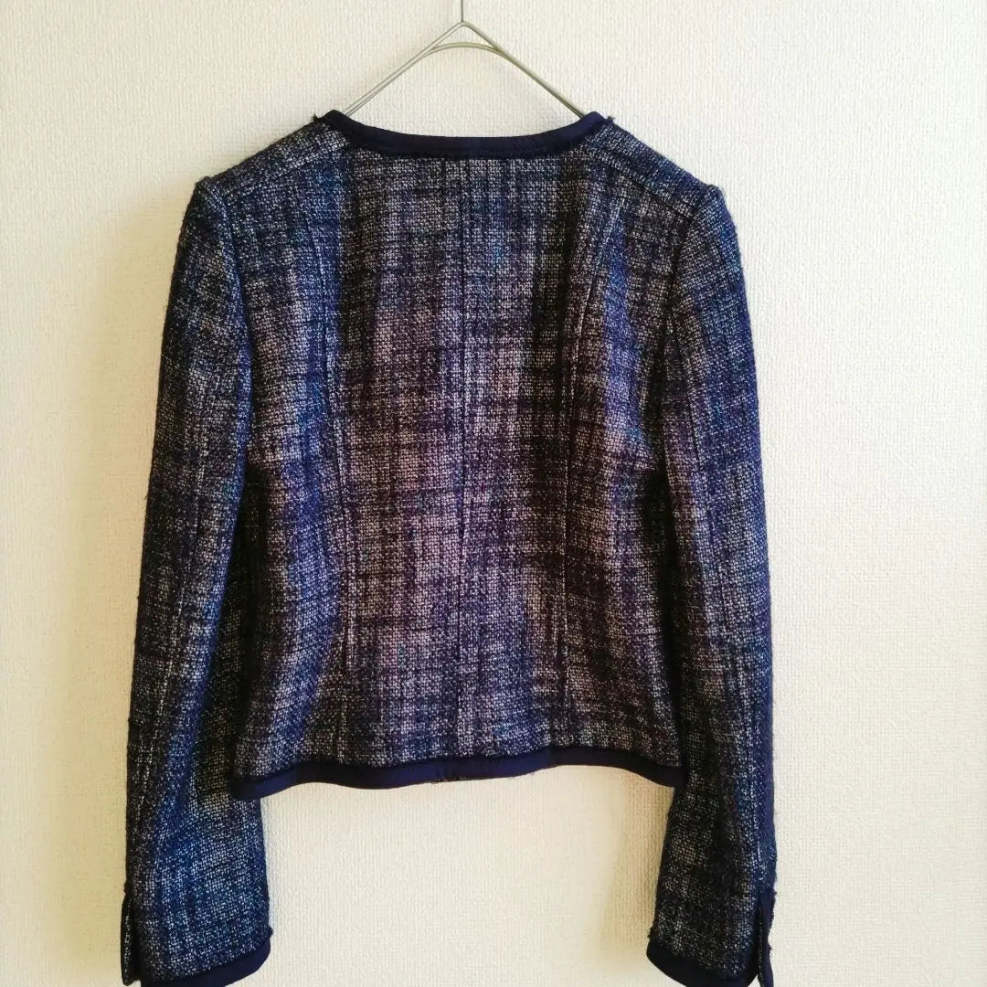 Chaqueta de tweed incolora azul marino BOSCH con ribete de lamé 36