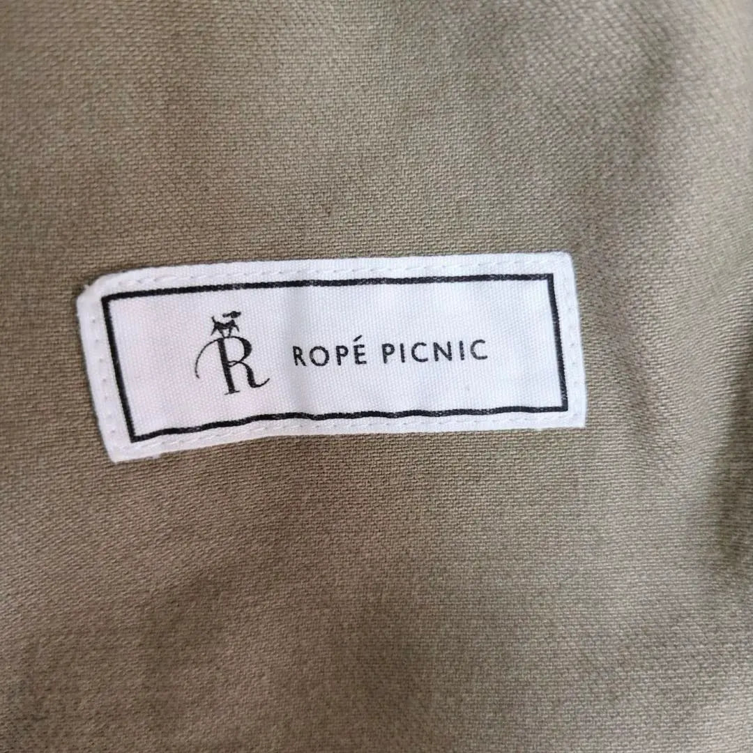 Rope picnic No -color jacket beautiful goods cotton khaki | ROPE PICNIC ノーカラージャケット　美品　コットン　カーキ