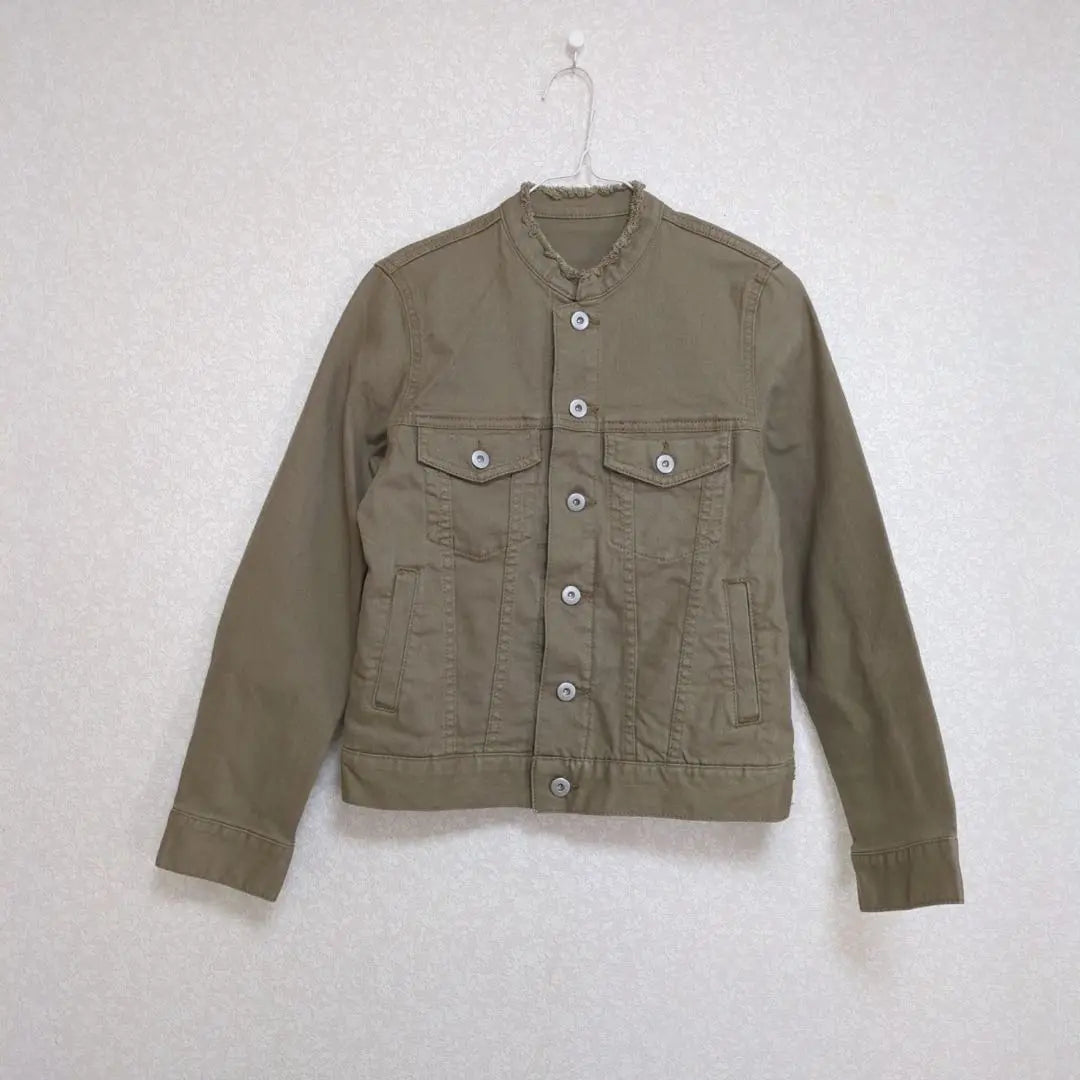 Rope picnic No -color jacket beautiful goods cotton khaki | ROPE PICNIC ノーカラージャケット　美品　コットン　カーキ