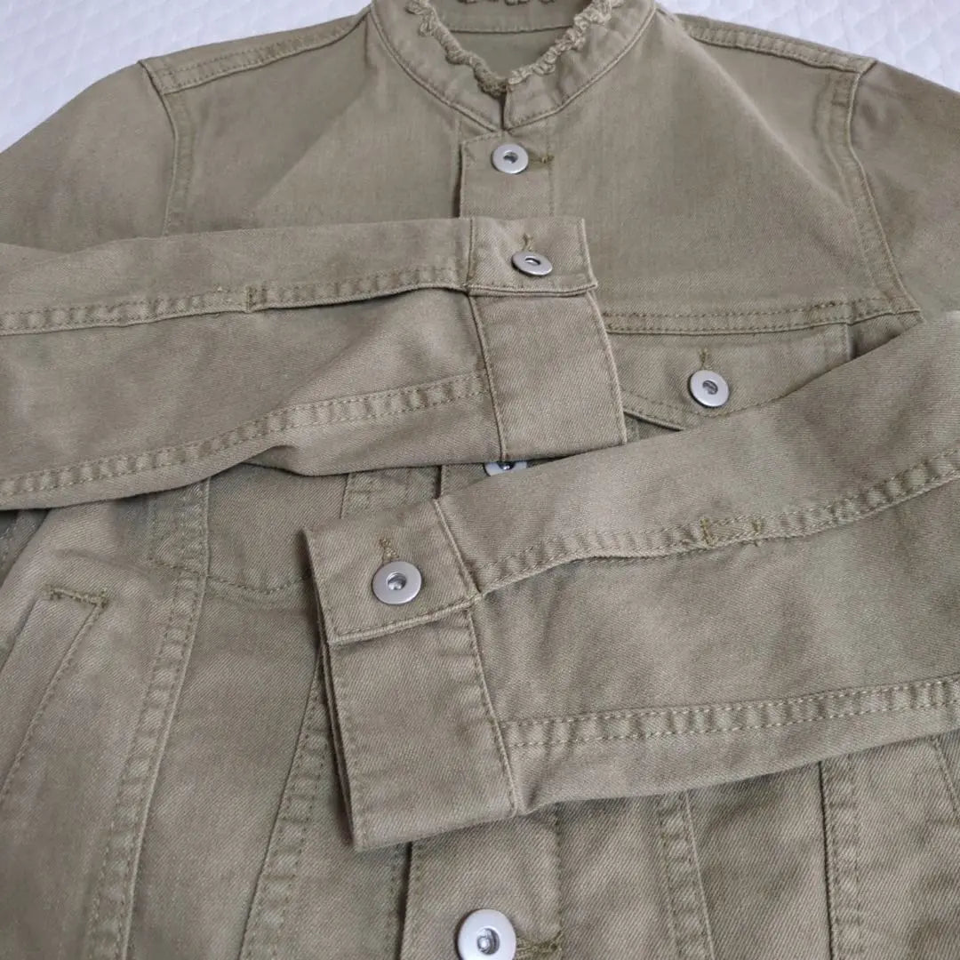 Rope picnic No -color jacket beautiful goods cotton khaki | ROPE PICNIC ノーカラージャケット　美品　コットン　カーキ