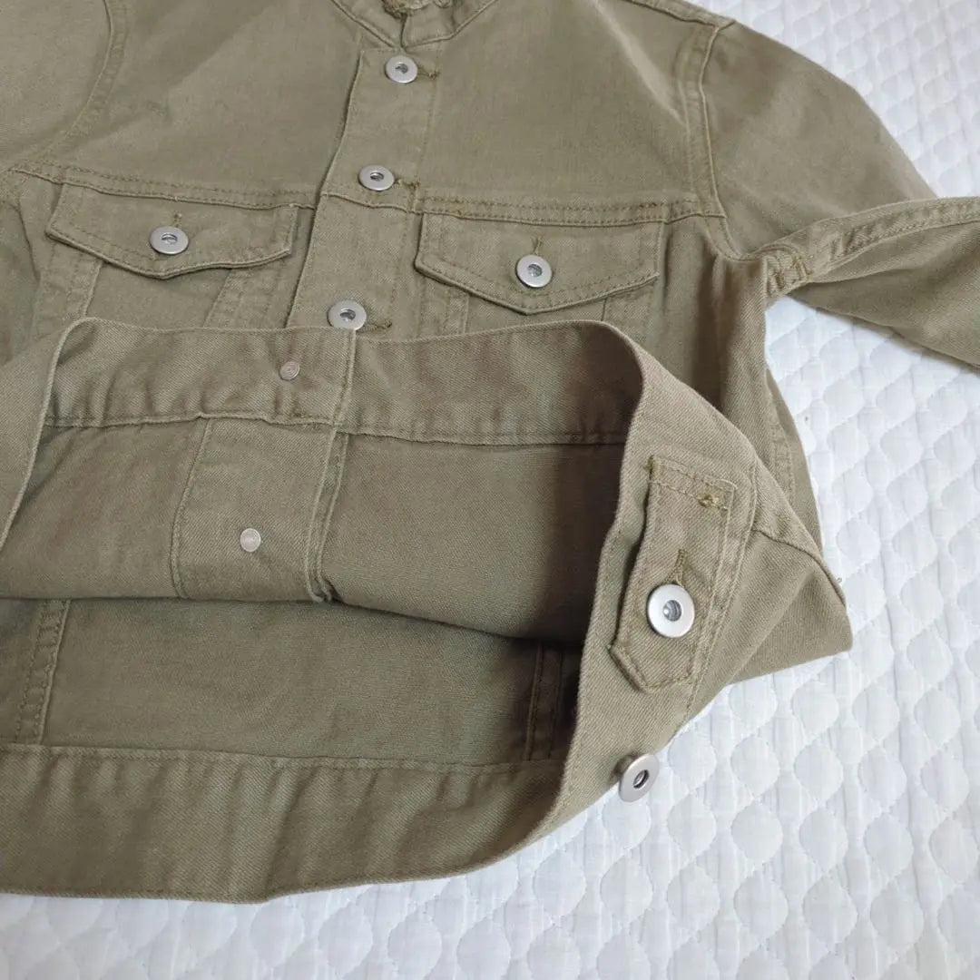 Rope picnic No -color jacket beautiful goods cotton khaki | ROPE PICNIC ノーカラージャケット　美品　コットン　カーキ