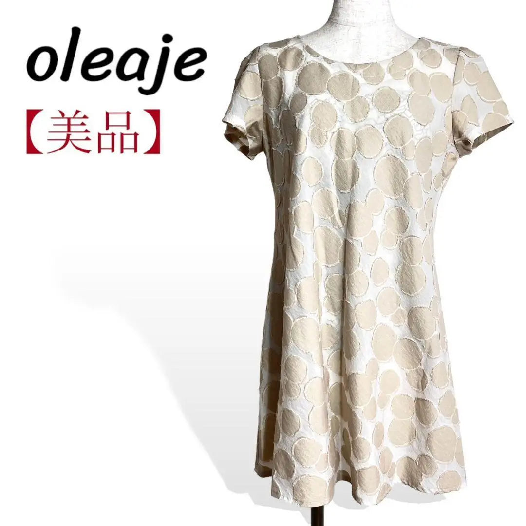 ❤️Oreaje Sheer Random Dot Pattern Flare Dress Tunic 38・M | ❤️美品 oleaje シアーランダムドット柄フレアワンピ チュニック 38・M