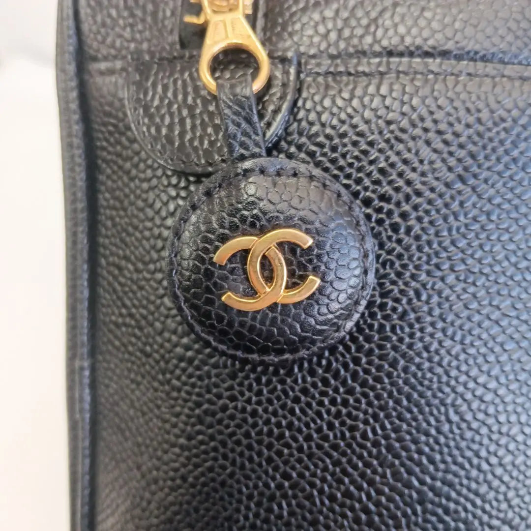 DQ08 Chanel Caviar Skin Vanity Bag Sello de herraje dorado incluido