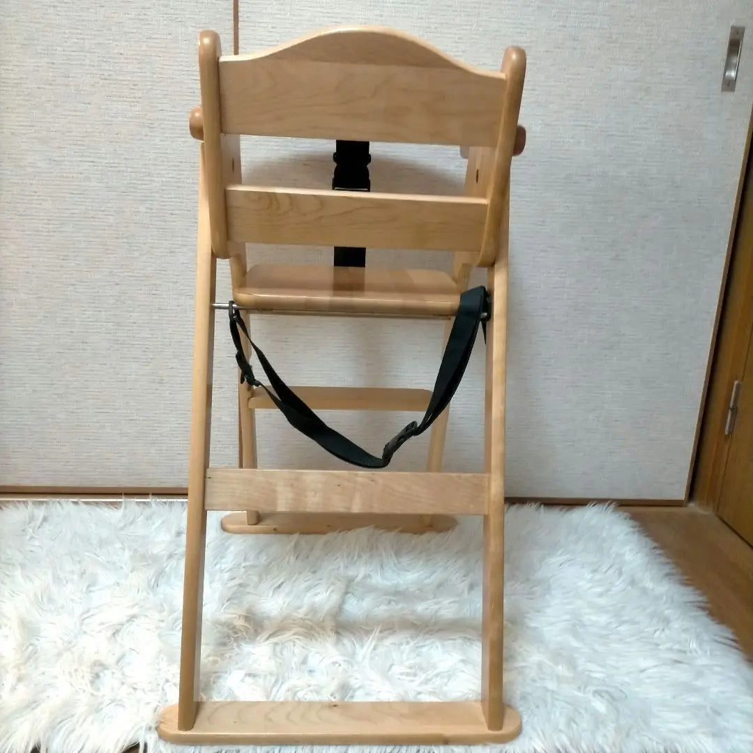 ❖【Extremadamente hermosa】Silla alta de madera plegable Smile de Sawada Woodworking