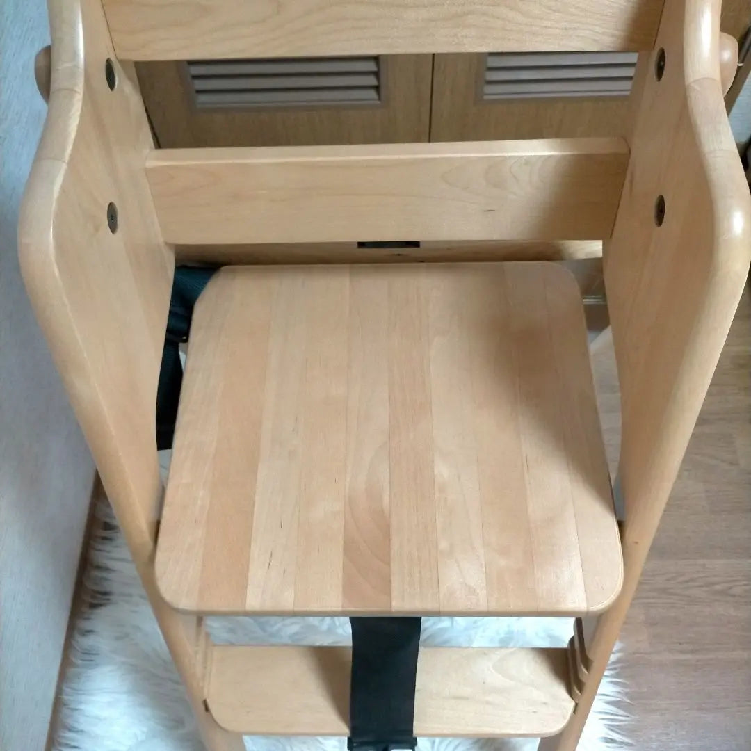 ❖【Extremadamente hermosa】Silla alta de madera plegable Smile de Sawada Woodworking