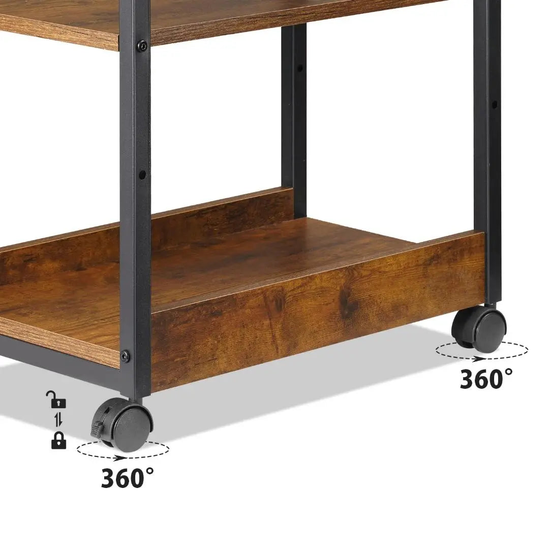 Estante para computadora con cajón, mesa lateral, estante lateral