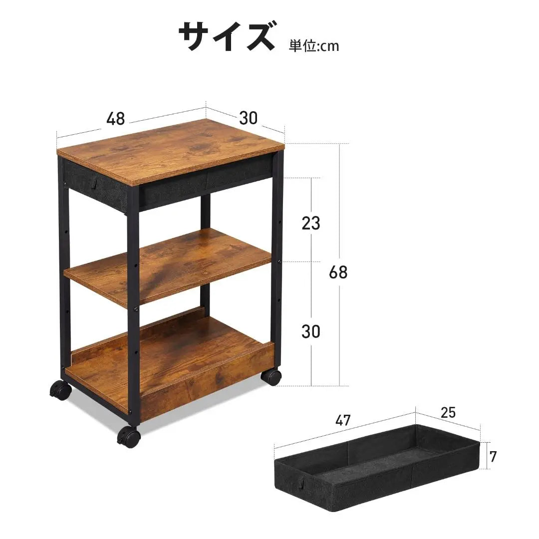 Estante para computadora con cajón, mesa lateral, estante lateral