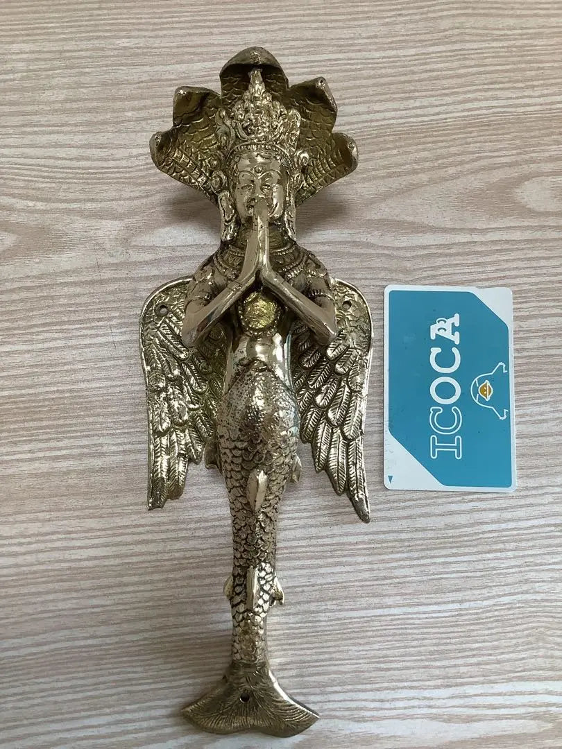 《Hinduism, New》Door handle Naga Goddess Brass 24.5cm C