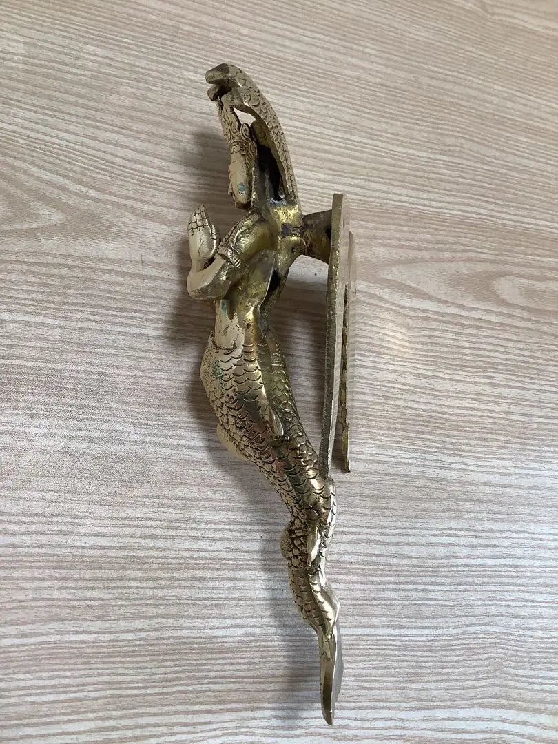 《Hinduism, New》Door handle Naga Goddess Brass 24.5cm C