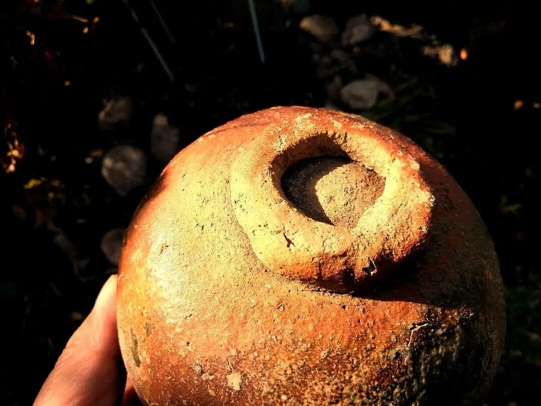 Cuenco de té Shigaraki muy antiguo con caja de paulownia, antigüedad