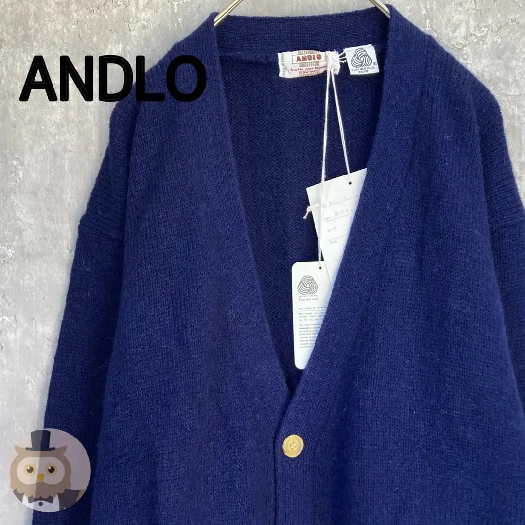 [Tag included] ANDLO plain wool knit cardigan used clothing men's