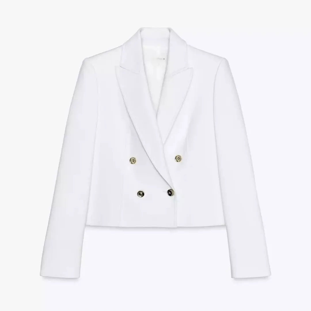 [Good condition] ZARA textured material cropped blazer white