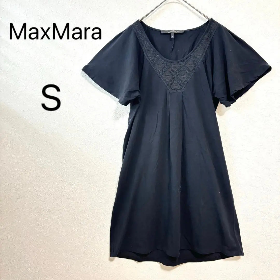 MaxMara WEEKEND Short Sleeve Tunic S One-piece Black Thin | MaxMara WEEKEND 半袖チュニックS ワンピース 黒 ブラック 薄手