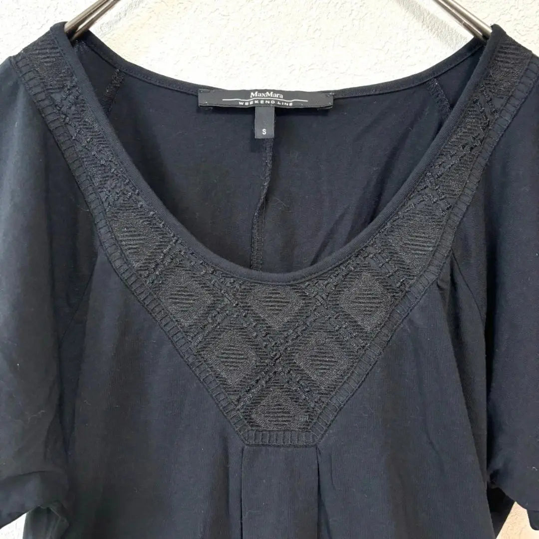 MaxMara WEEKEND Short Sleeve Tunic S One-piece Black Thin | MaxMara WEEKEND 半袖チュニックS ワンピース 黒 ブラック 薄手