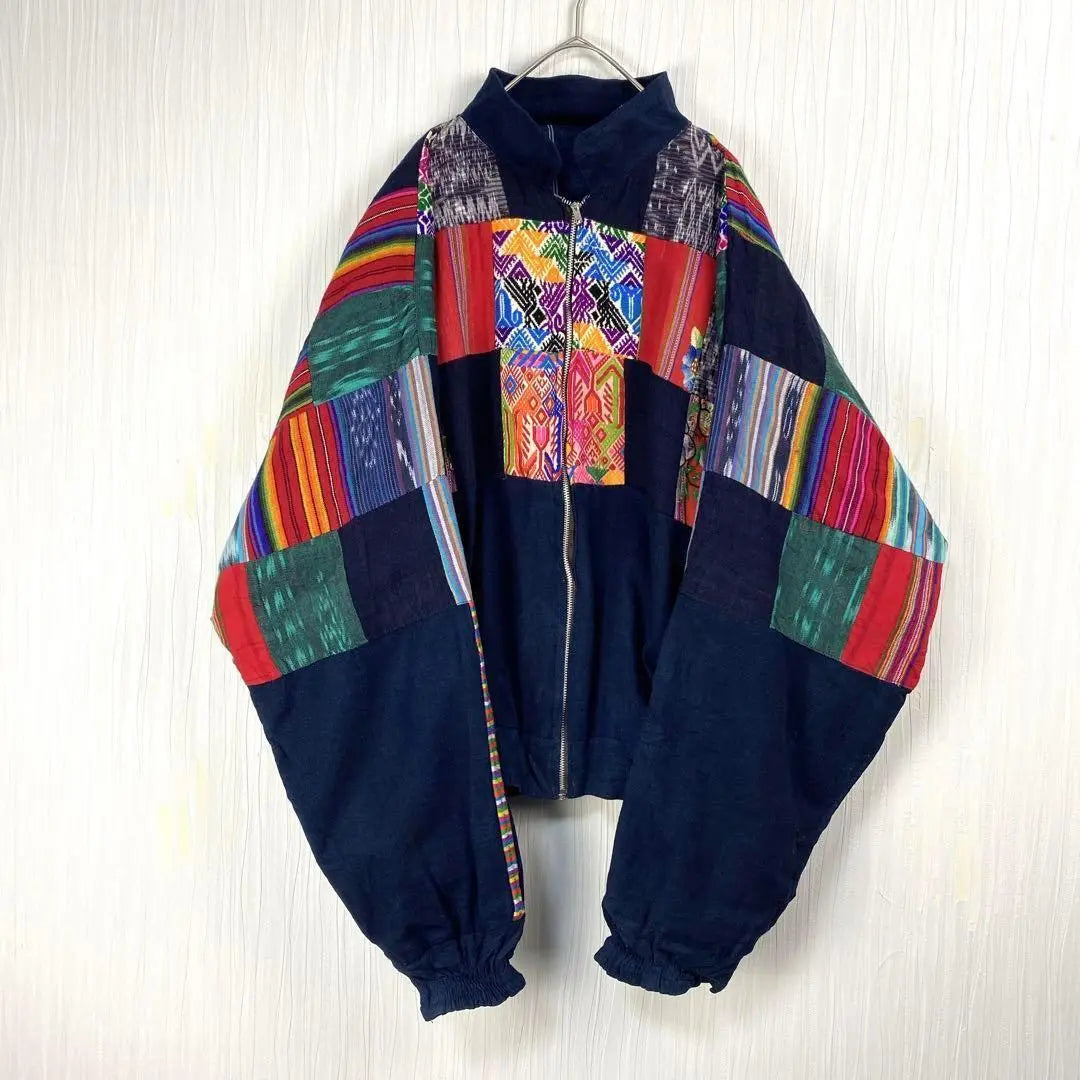 [Vintage] US vintage clothing ☆ Patchwork jacket embroidered design ethnic pattern retro