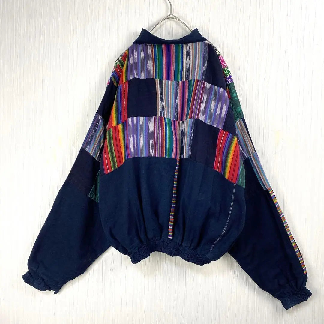 [Vintage] US vintage clothing ☆ Patchwork jacket embroidered design ethnic pattern retro