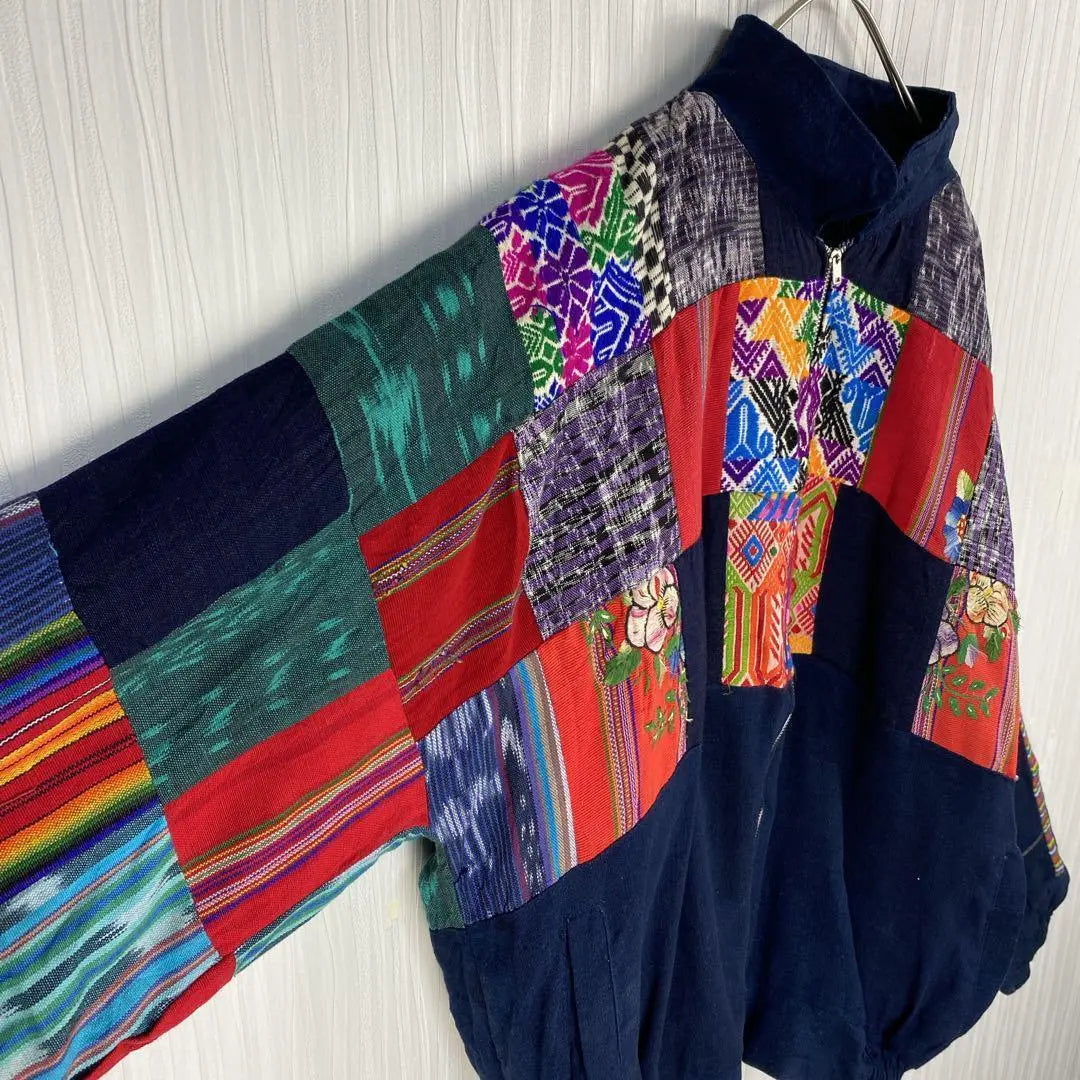 [Vintage] US vintage clothing ☆ Patchwork jacket embroidered design ethnic pattern retro