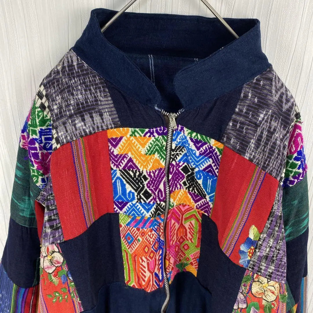 [Vintage] US vintage clothing ☆ Patchwork jacket embroidered design ethnic pattern retro