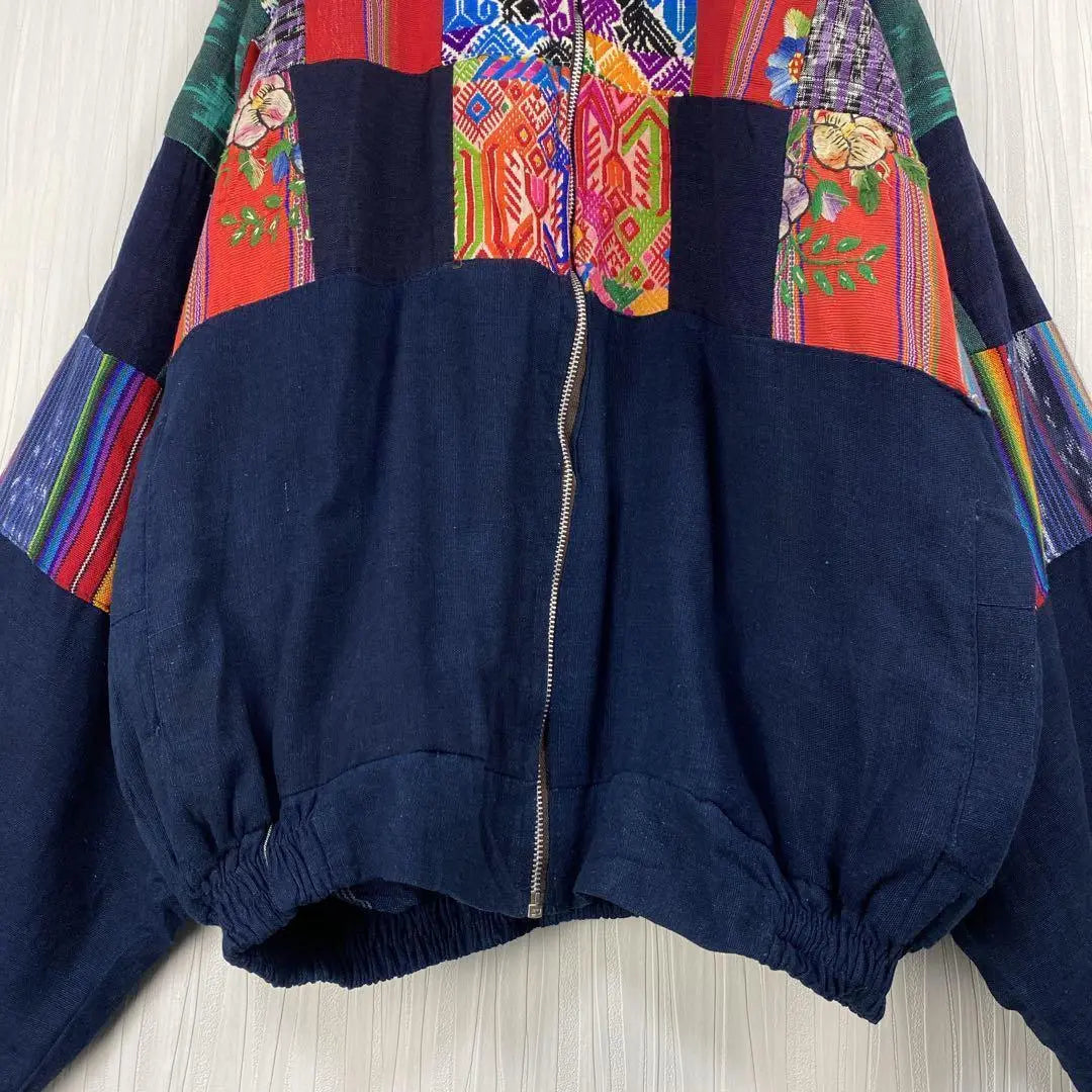 [Vintage] US vintage clothing ☆ Patchwork jacket embroidered design ethnic pattern retro