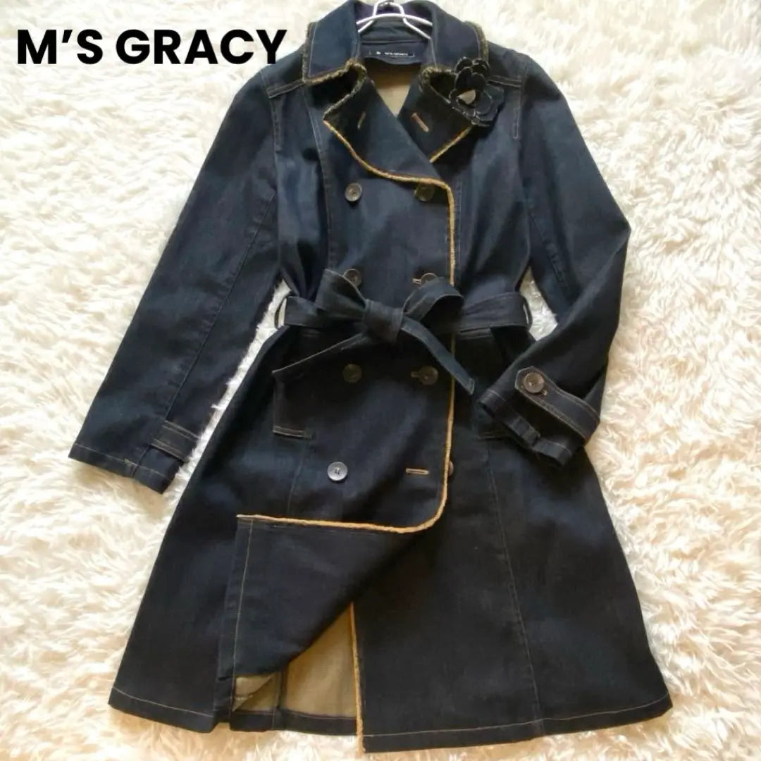 [Good condition] M's Gracie Denim Trench A-line Double-breasted Fringe