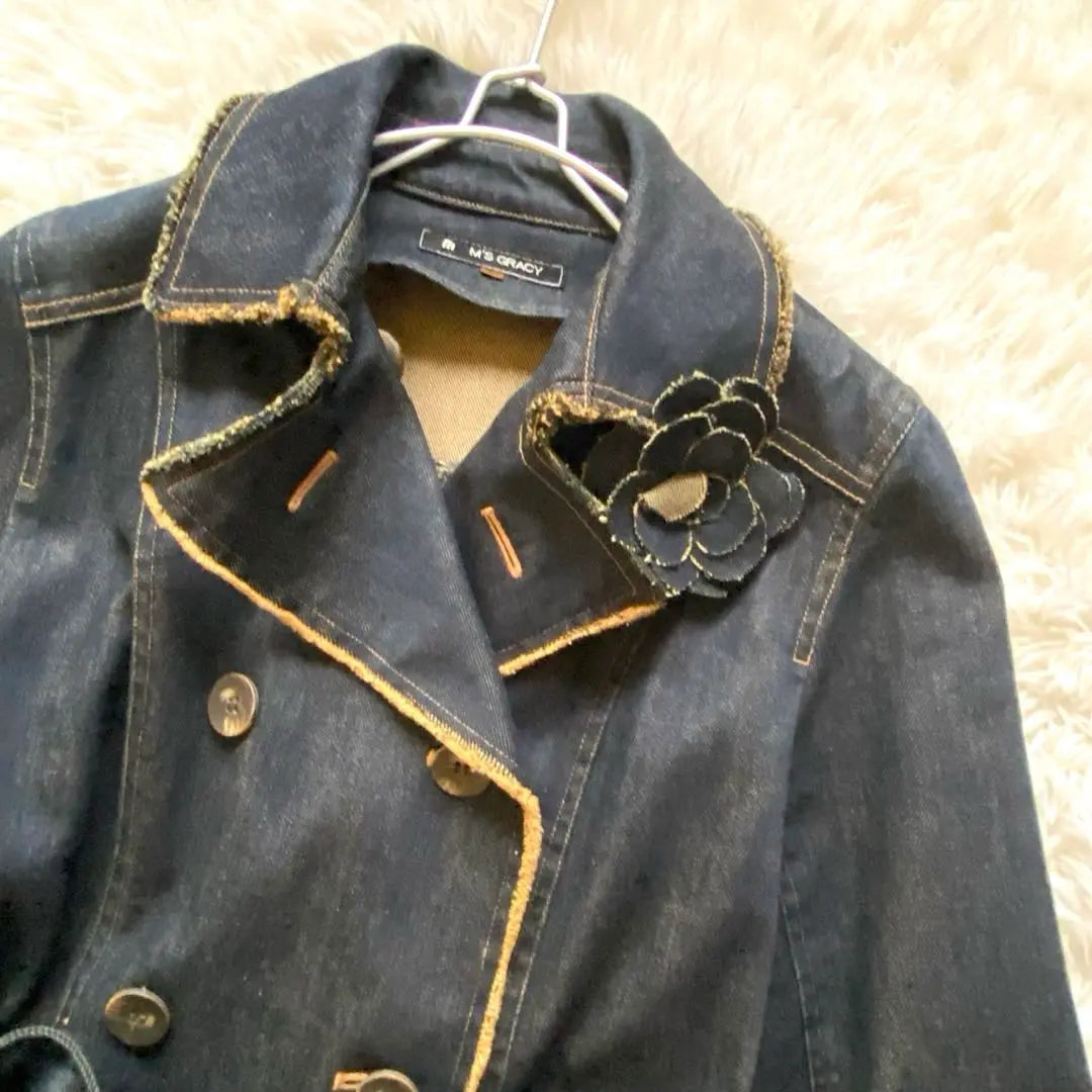 [Good condition] M's Gracie Denim Trench A-line Double-breasted Fringe