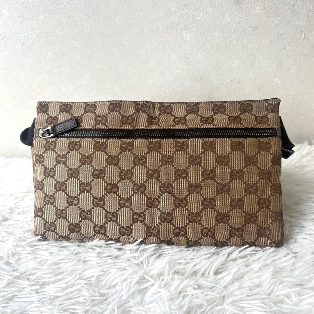 [Good condition] Gucci Body Bag GG Canvas Leather Brown 28566