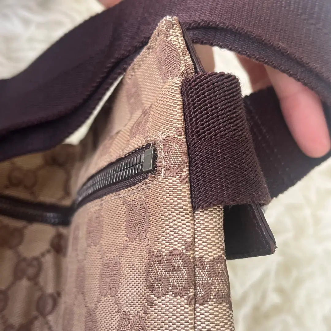 [Good condition] Gucci Body Bag GG Canvas Leather Brown 28566