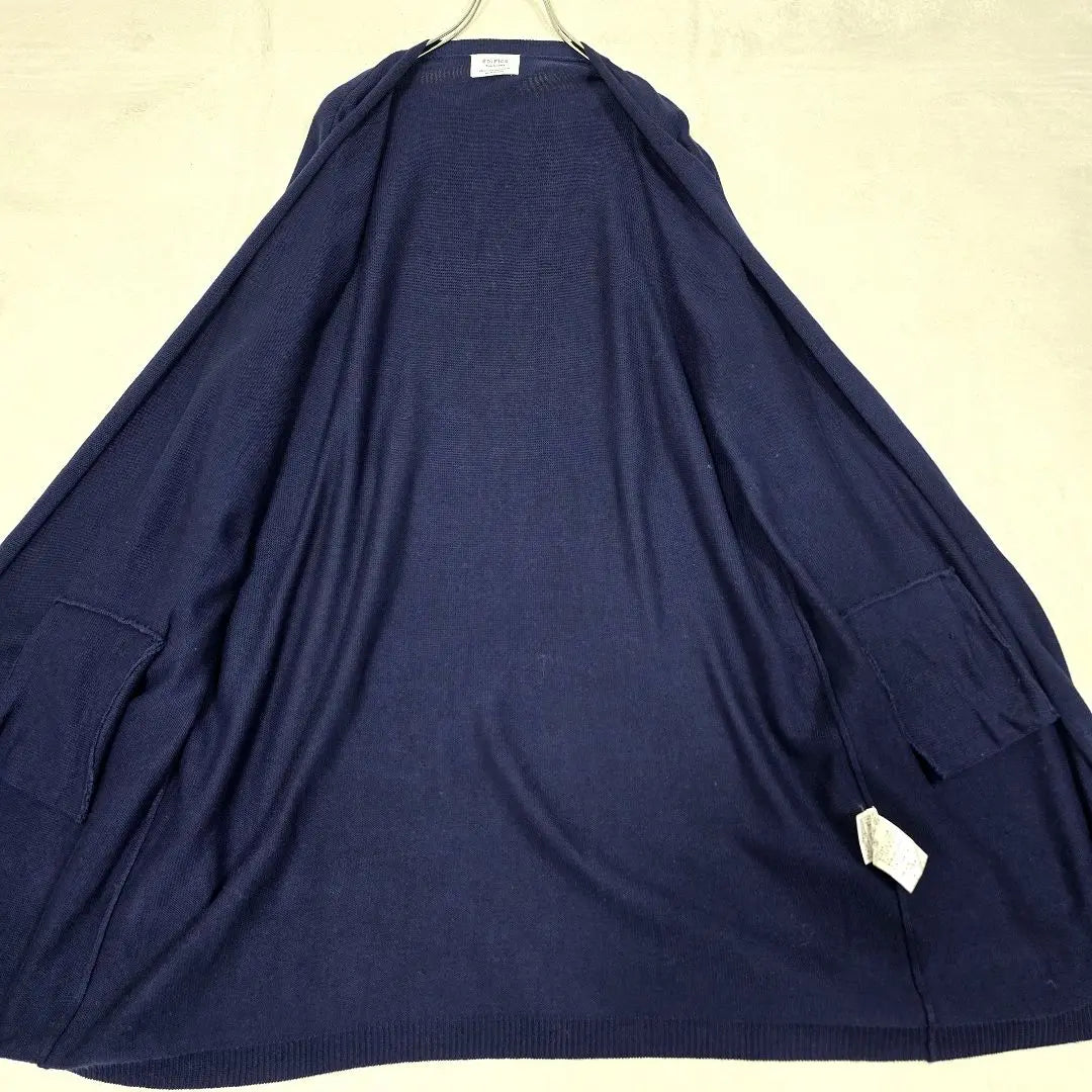 Edifice Long Cardigan Thin Cotton Navy 48