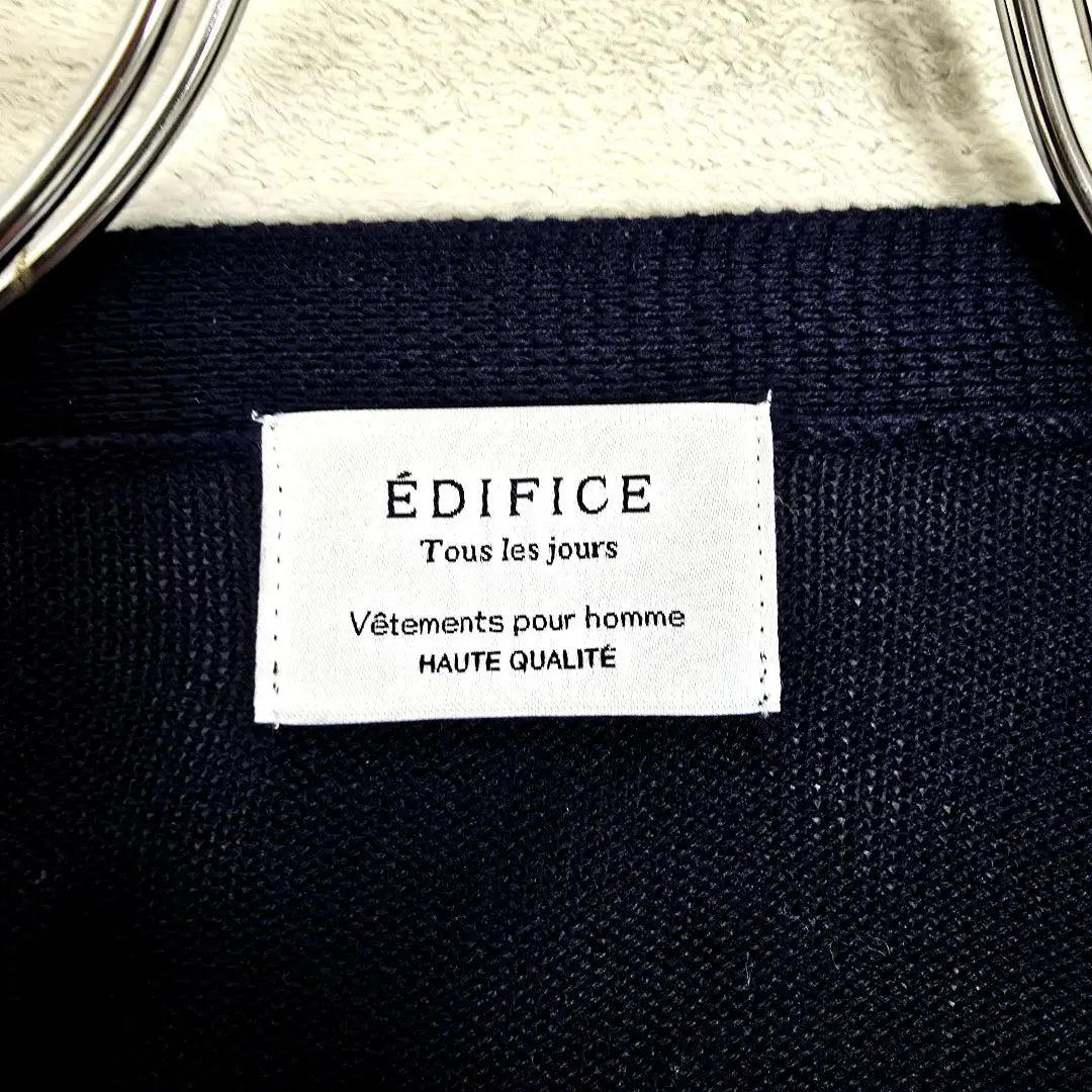 Edifice Long Cardigan Thin Cotton Navy 48