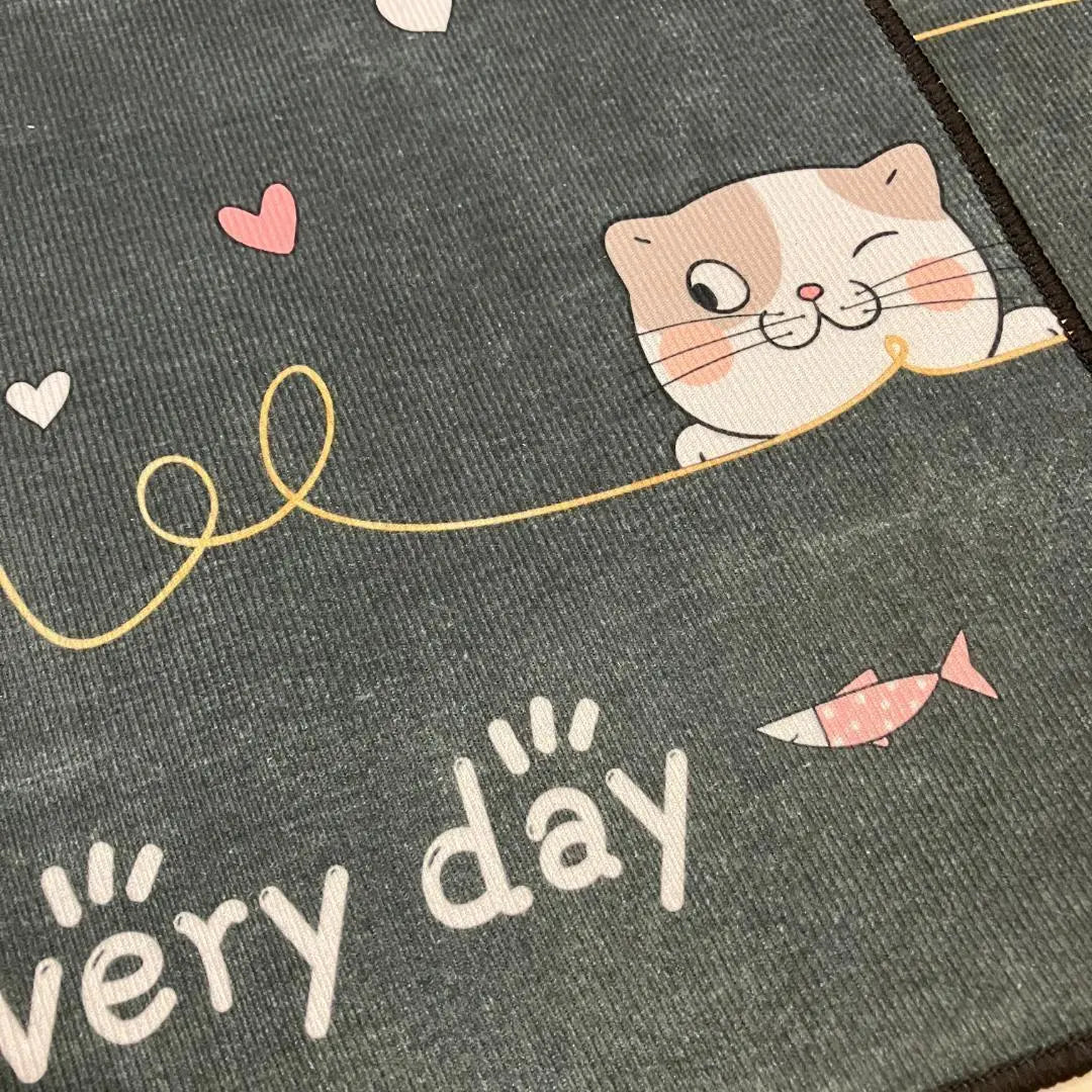 Juego de 2 piezas con estampado de gatos, alfombrilla de cocina, alfombrilla de baño, alfombrilla de cocina, antideslizante