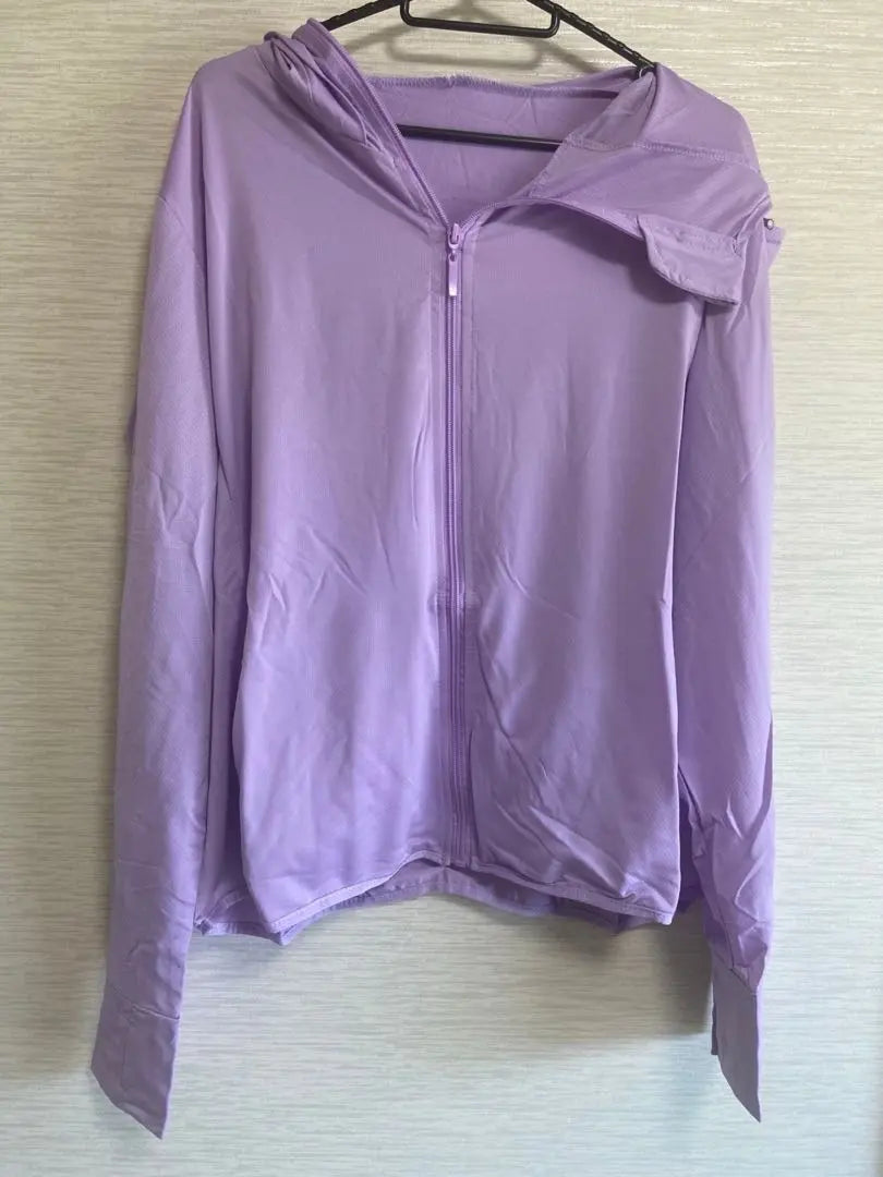 [Final price reduction] UV-cut hoodie for women Purple 2XL long sleeves