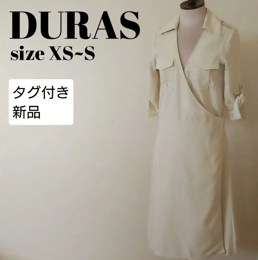 Nuevo DURAS Duras Ropa de lactancia Kashukuru de manga cinco mangas de una pieza XS S | 新品 DURAS デュラス ワンピース 五分袖 カシュクール 授乳服 xs s