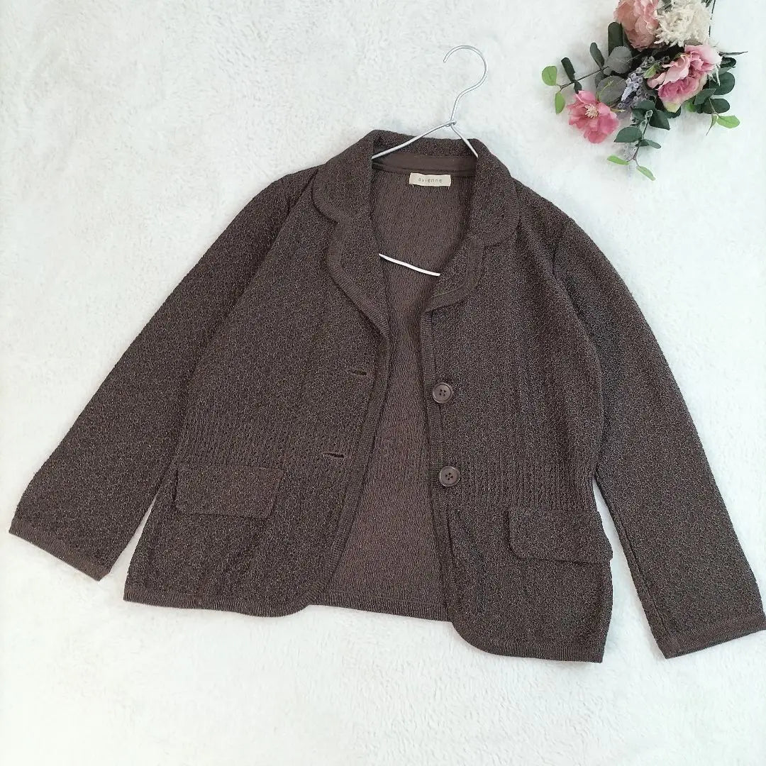 [Avienne] Women's Button Cotton Jacket Made with Cotton Linen M