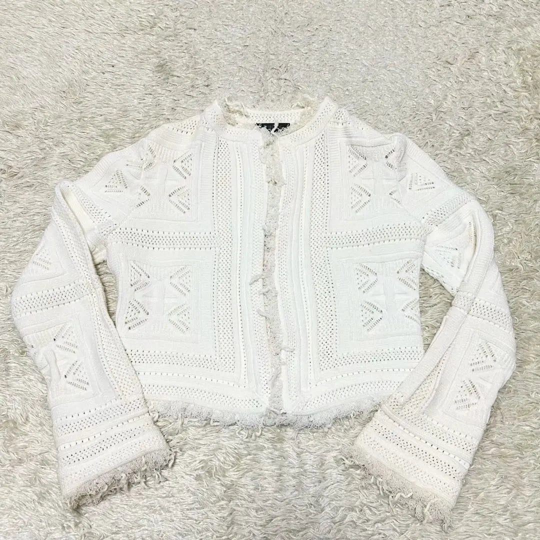 Swing SVINSVING Knit Cardigan Lace Long Sleeve Plain | スインスイング SVINSVING　ニットカーディガン　レース　長袖　無地