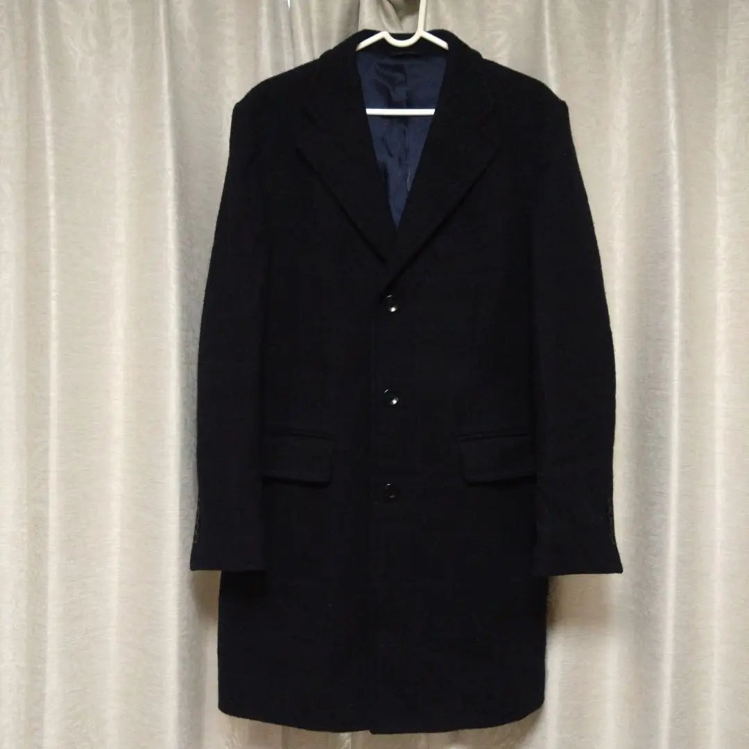 Harris Tweed Men's Wool Coat Navy